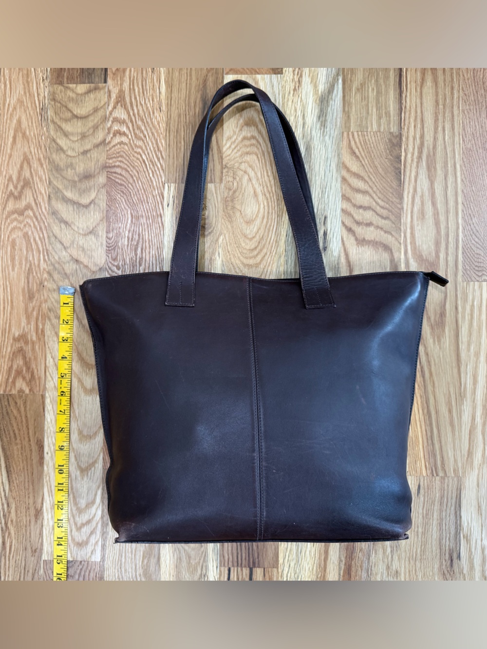 L.L. Bean Leather Zip-Top Tote - Picture 4 of 9